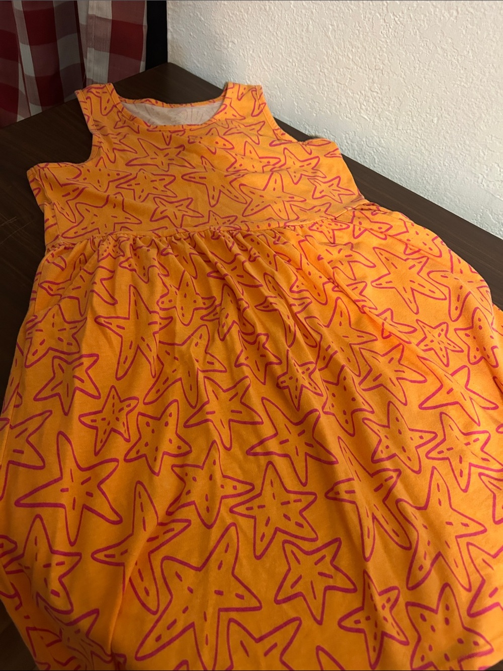 Wonder Nation Bright Orange Starfish Print Sundress
